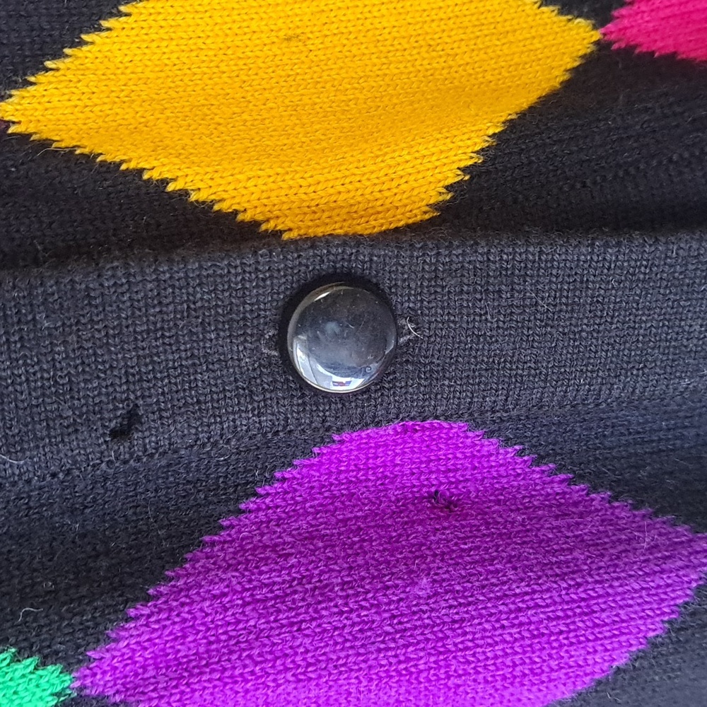 Escada-Colorful Diamond Pattern Cardigan - Picture 4 of 4